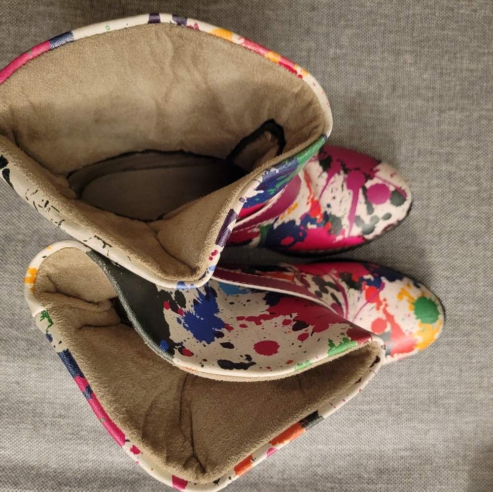 Colorful Splatter Ankle Boots - Picture 4 of 6